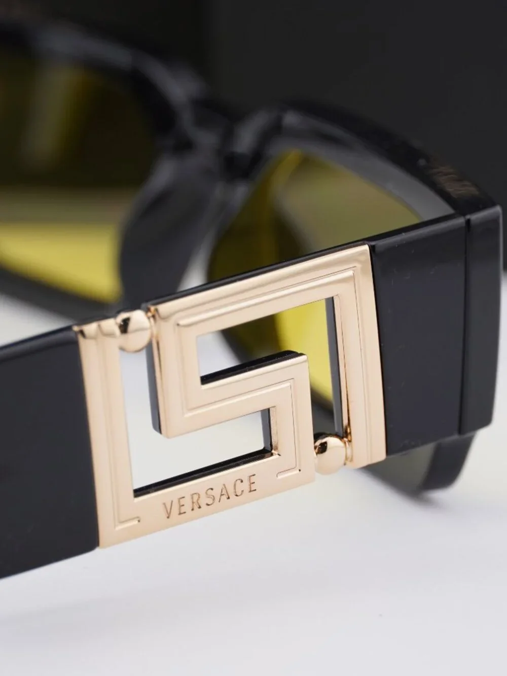 Versace VE4506U GB1/85 Rectangle Sunglasses – Black / Yellow